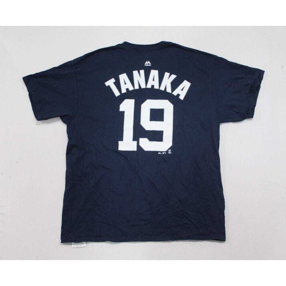New York Yankees Men Blue Tee Shirt Tanaka 19 Majestic Size XL - Picture 7 of 10